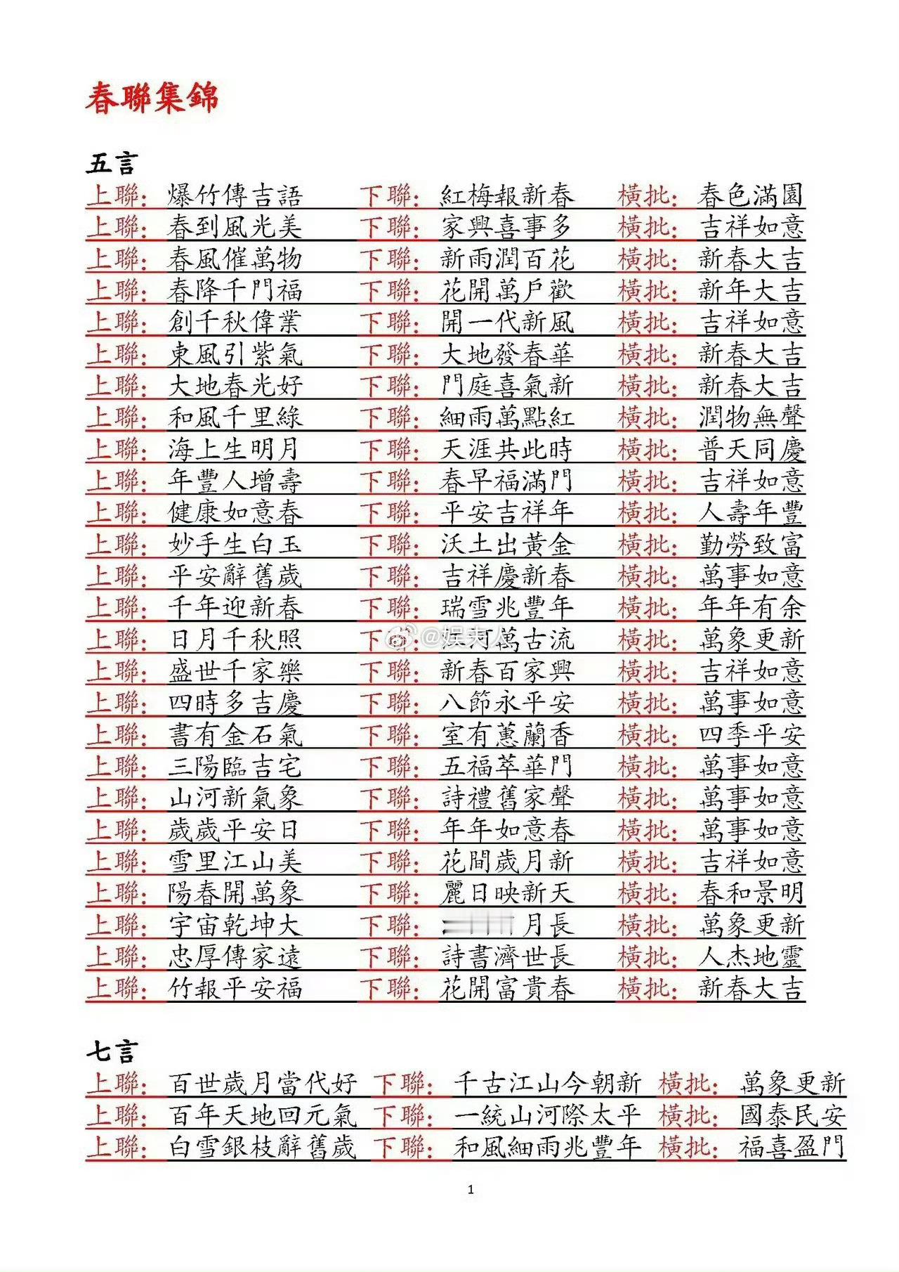 马上就要过年了，你们要的春联集锦来了 