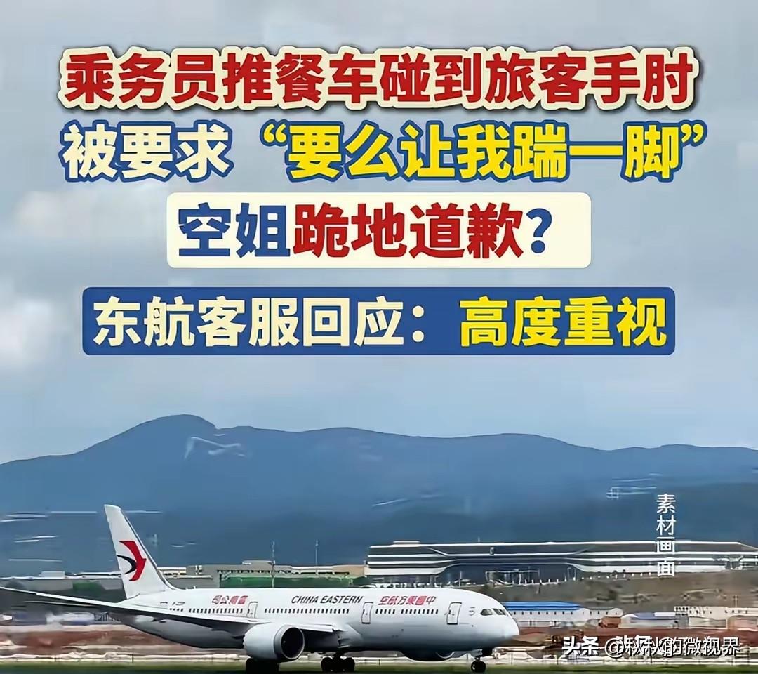 刷到一个空姐给乘客下跪🧎的照片，
我非常愕然和痛心，
熟话说，“男儿（女儿也一