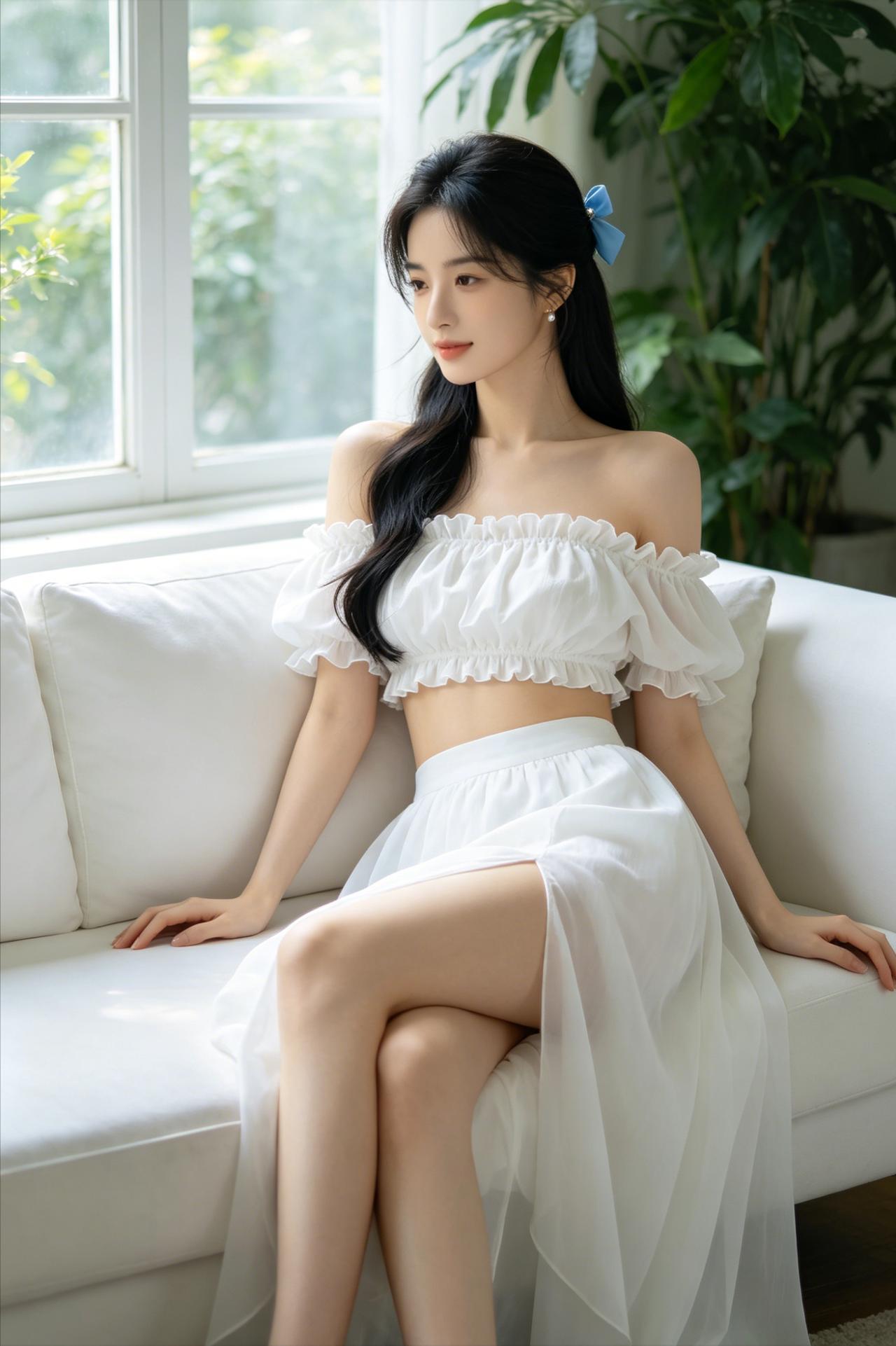 藏在窗边的浪漫，遇见最干净的美好

阳光透过窗棂洒进来，温柔又安静。
一袭白裙，