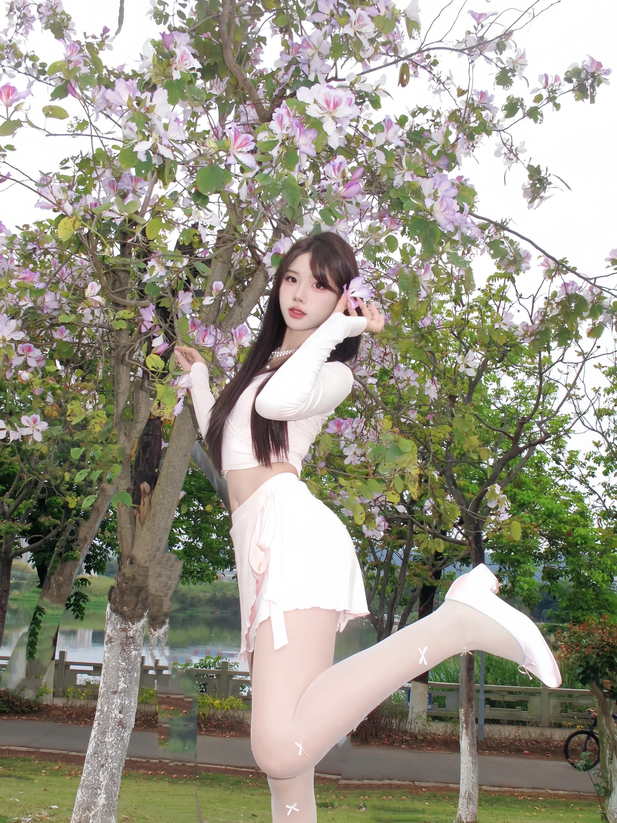 🌸。今日inspo 是紫荆花下的芭蕾少女