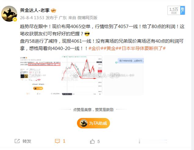 4065空单，给到了4055一线！给了100点的空间，现行情没有延续性。说白了还