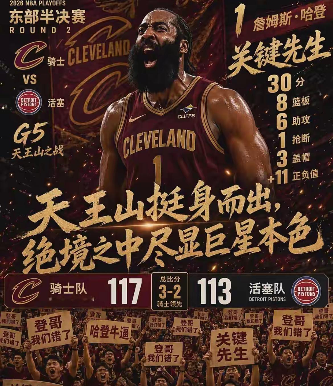 两度天王山封神！36岁哈登绝境carry全场，用强硬表现击碎所有质疑NBA东部半