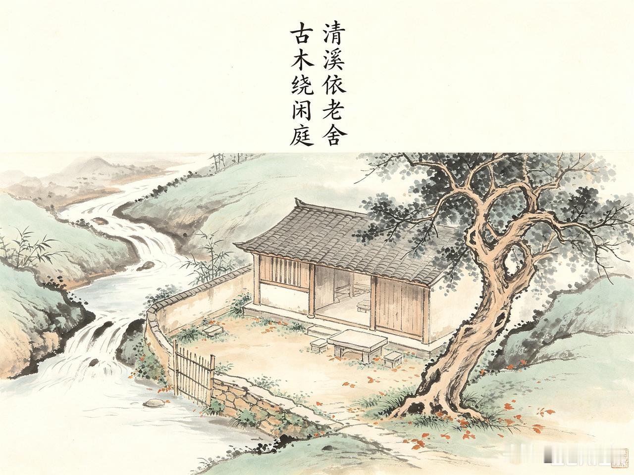 清溪依老舍，
古木绕闲庭。

＃秋日生活打卡季＃