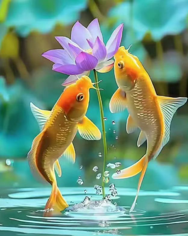 见鱼生财，财运降临。 