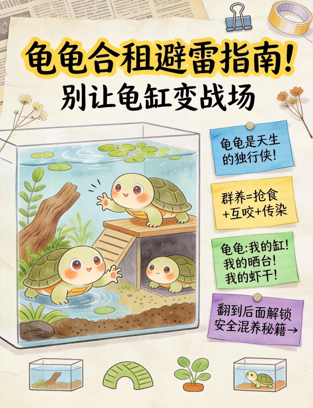 🐢龟龟合租避雷！别让龟缸变战场
你以为给龟龟找个室友是做好事？错！龟龟是天生的