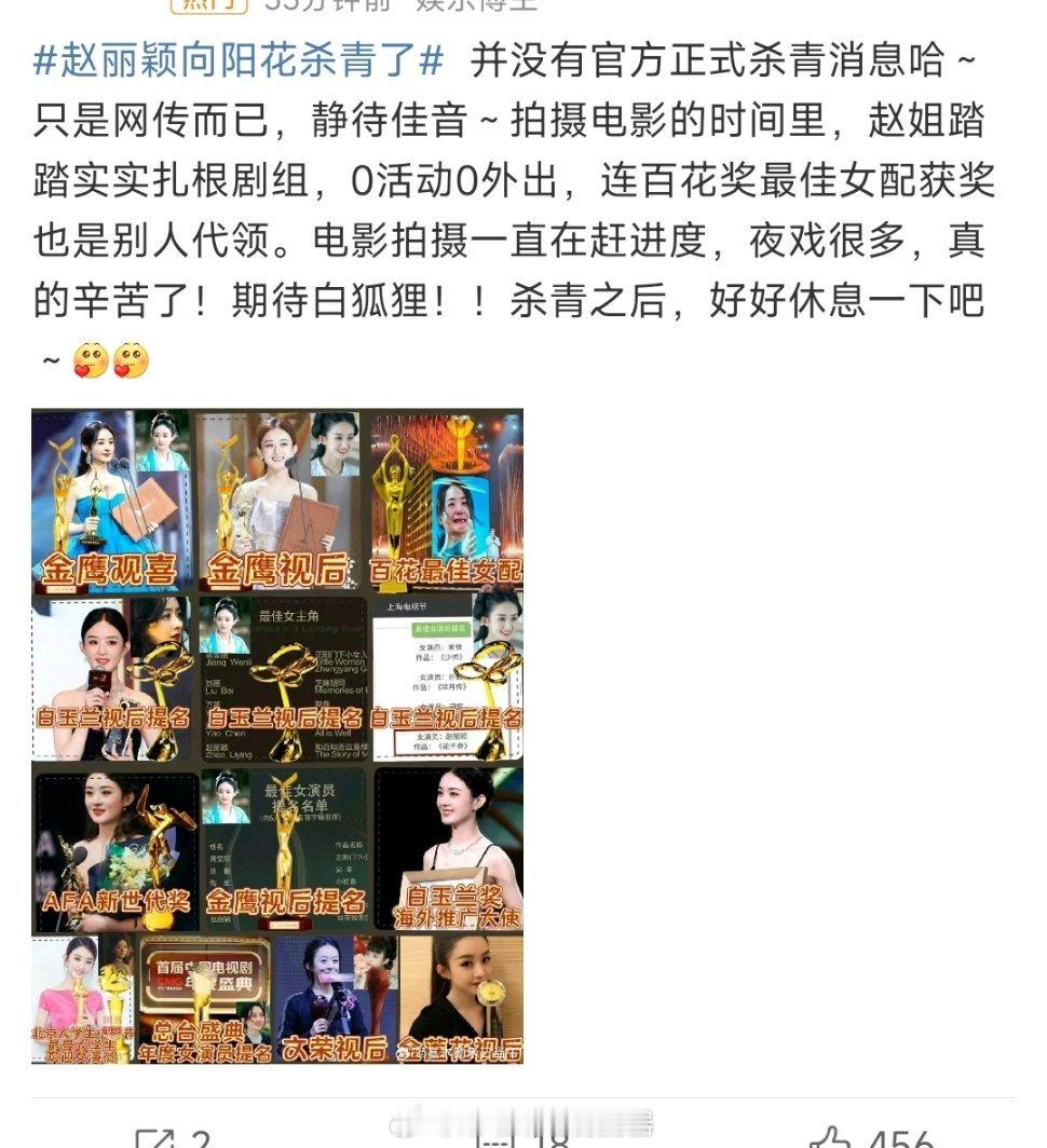 #赵丽颖新电影33天完成拍摄# 赵丽颖向阳花杀青了，只用了33天就完成拍摄了，效