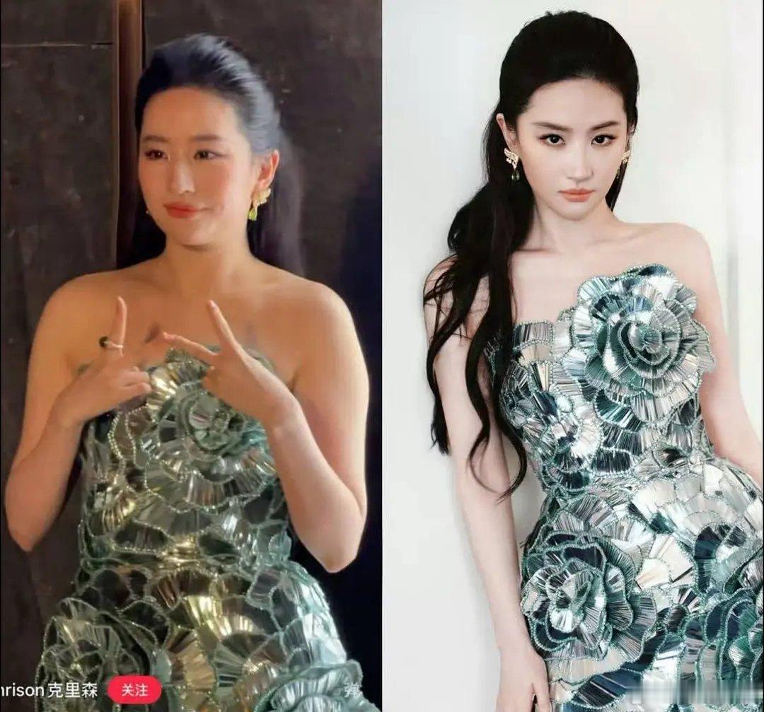 生图判若两人！刘亦菲精修是仙女，原图是路人阿姨？ 