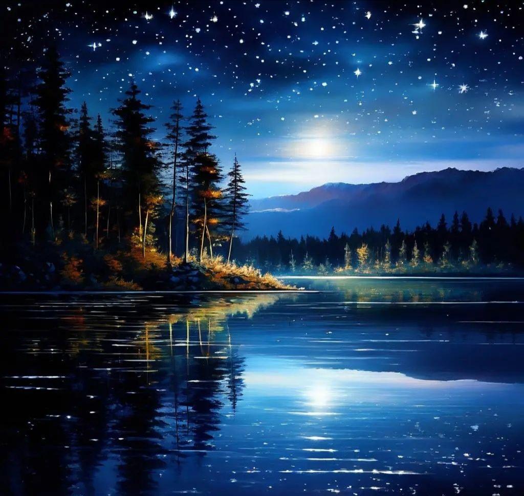 诚邀下联
  下联：星耀水中央。