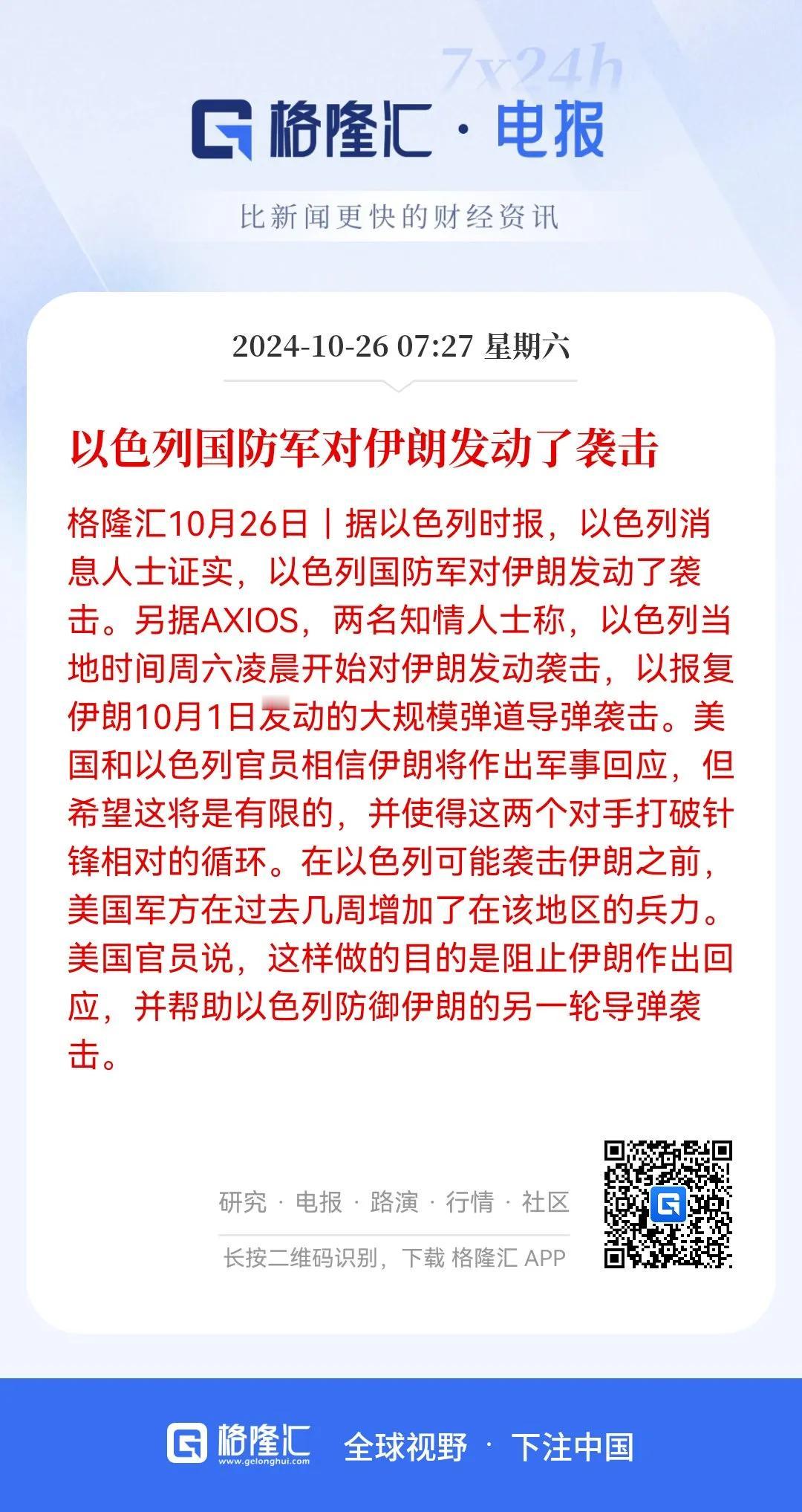 冤冤相报何时了！
据报道，今天以色列报复伊朗了，美国就是帮凶。可伊朗也不是软柿子