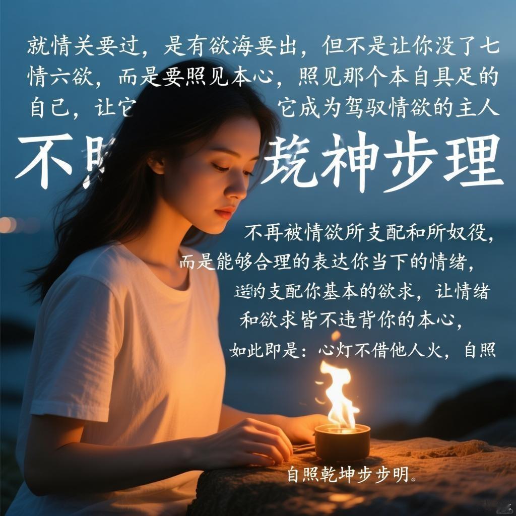 觉醒后，
是有情关要过，
是有欲海要出，
但不是让你没了七情六欲，
而是要照见本