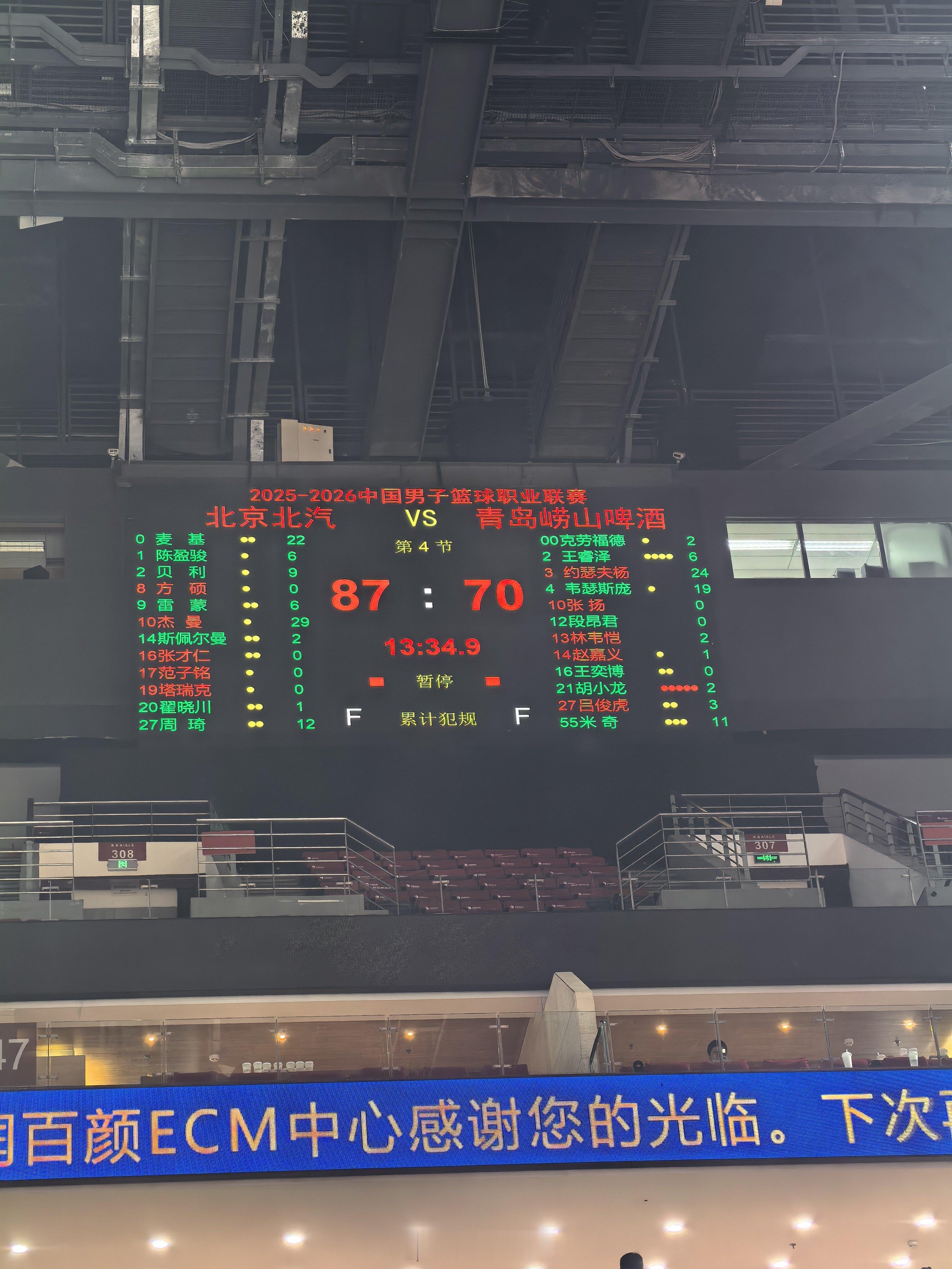 北京男篮vs青岛男篮比赛精彩不足 北京·五棵松