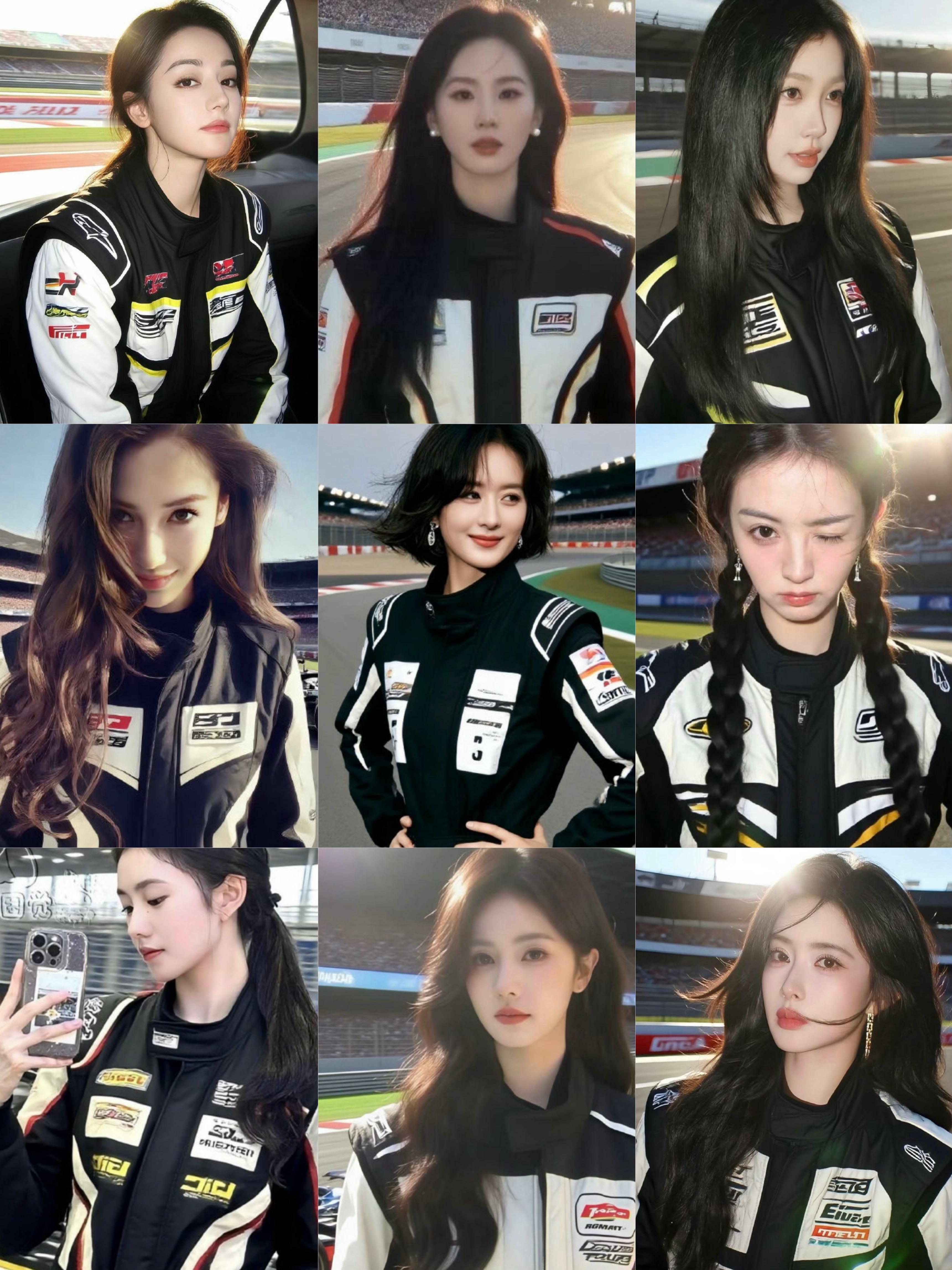 AI生成的女明星赛车服照[偷乐]迪丽热巴   刘诗诗  虞书欣  angelab