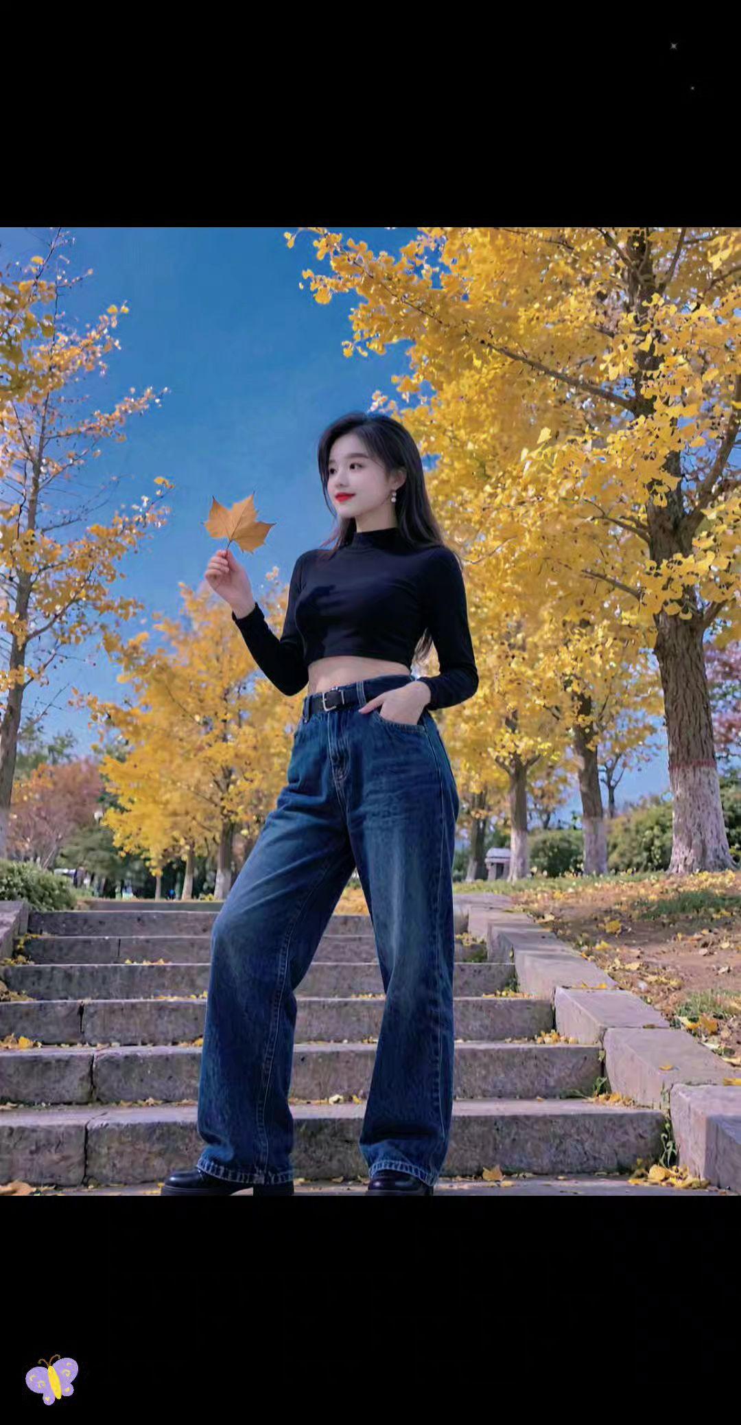 银杏黄了 小姐姐 大长腿小蛮腰 外拍 最美银杏