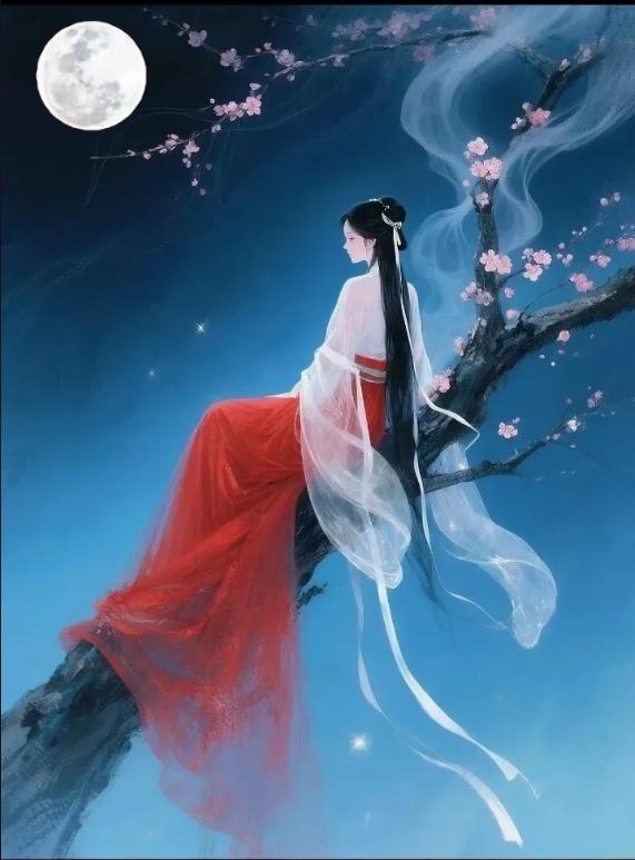 日落西山已黄昏，
风吹柳动撩人心，
红颜月下思旧梦，
……请友续句………？

上