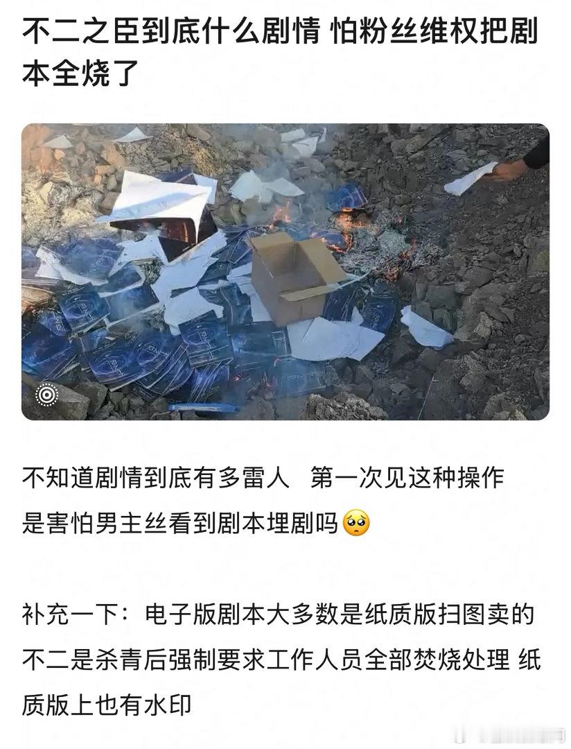 敖瑞鹏和沈羽洁的《不二之臣》剧组在烧剧本，这是为啥