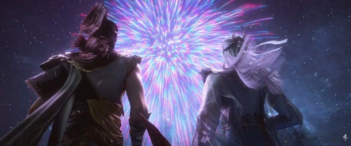 国漫烟花又有名场面了《山海经密码》中江离与有莘不破共赏烟花的片段，堪称经典！烟火