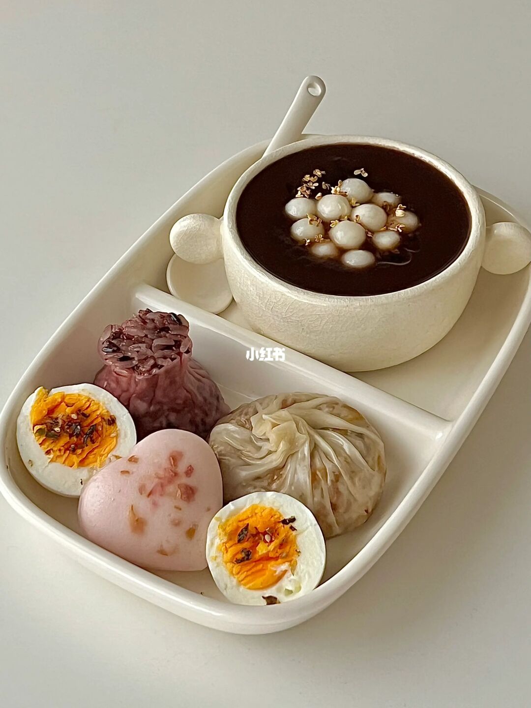 中式早餐🥢｜烧卖&玫瑰米糕&红豆汤小丸子🥣