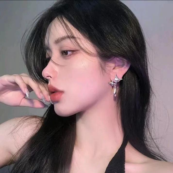 优雅星形耳环，闪耀迷人夜晚🌟✨温柔花朵耳环 圆圈水滴耳环 d型耳环 三角气质耳