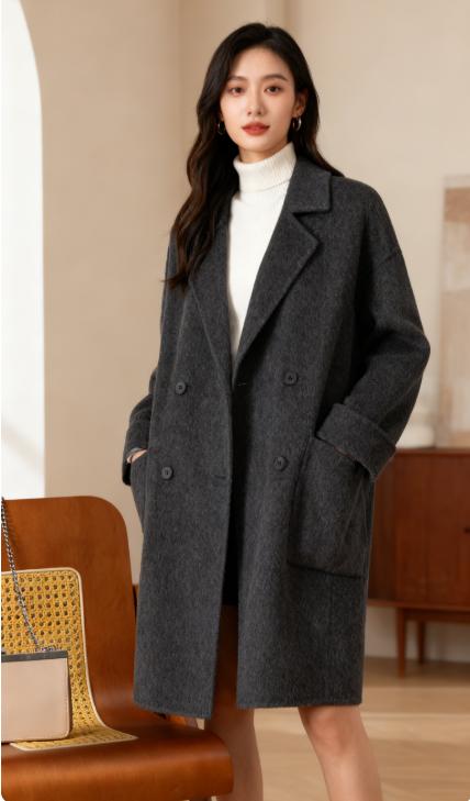秋冬双面羊毛大衣外套 纯羊毛呢子外套