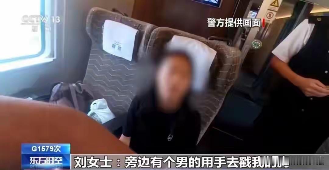 咸猪手的代价！女子在高铁上休息时，邻座男子色心大起，偷偷触碰女子的胸部。女子察觉