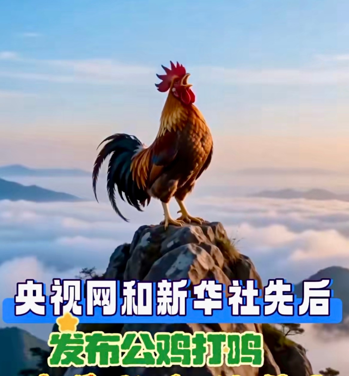 央视网和新华社先后发布公鸡打鸣，有谁知道是什么意思？科普一下。 