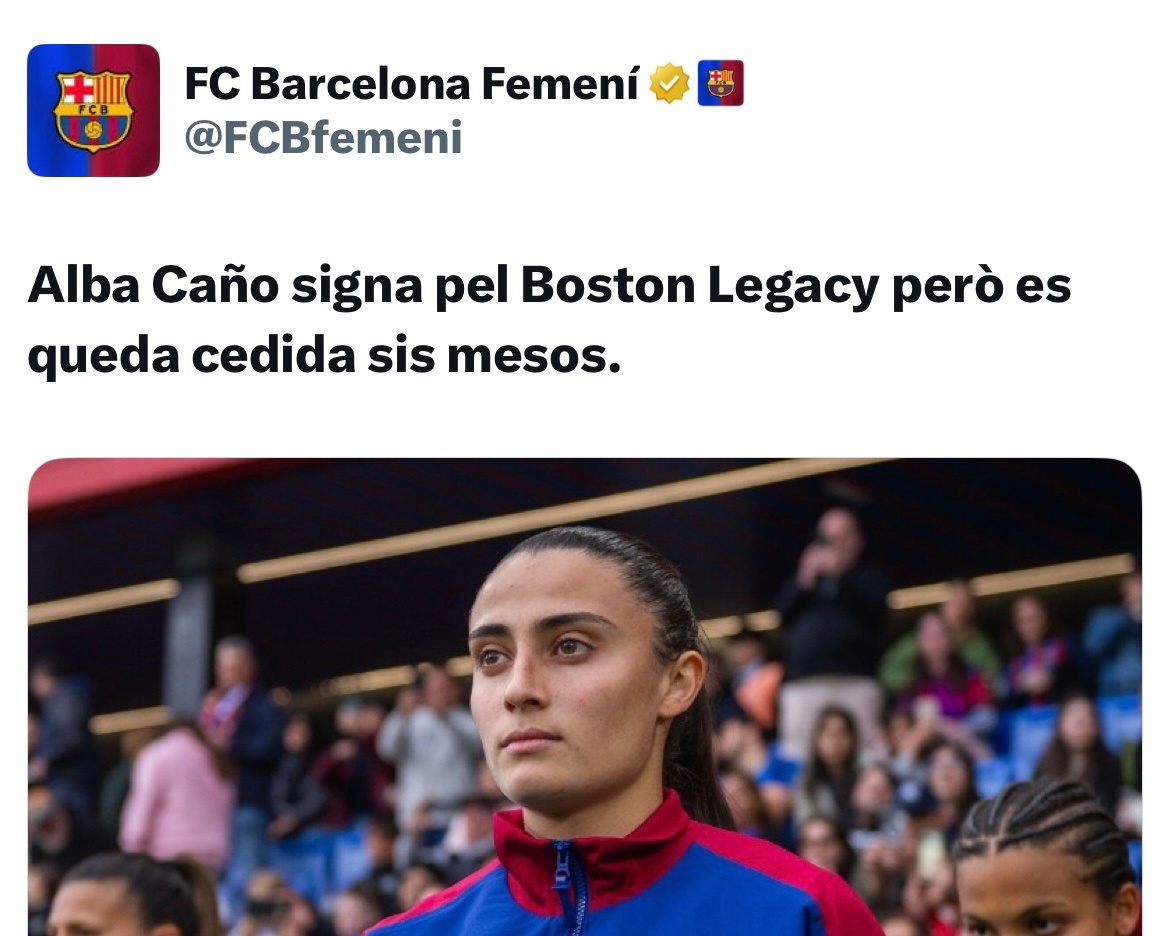 麻了，又走一个。Alba Caño签约NWSL新军Boston Legacy，先