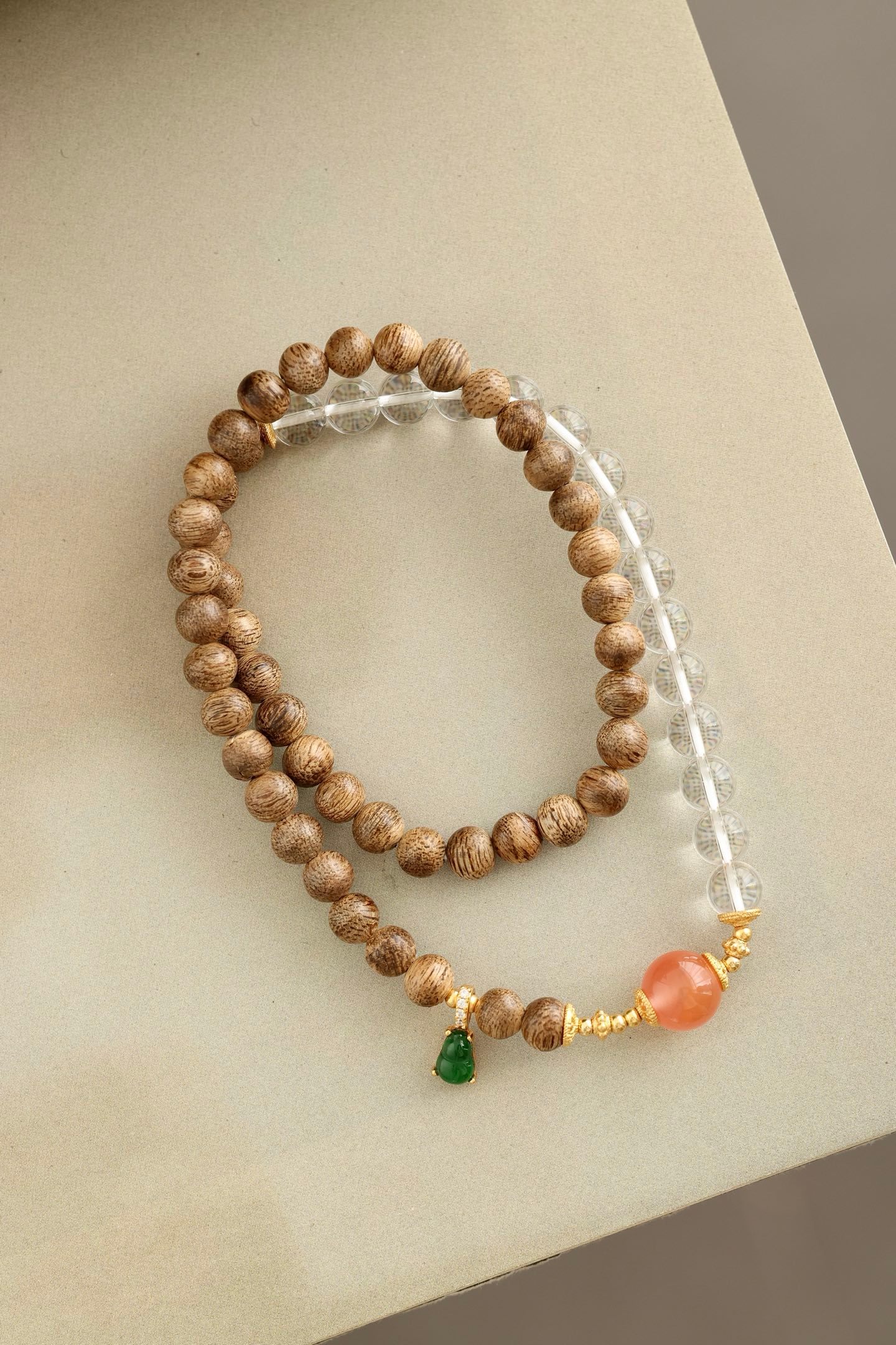 达拉干沉香 | 5mm diy手链油脂自然，香气淡雅，佩戴腕间，搭配白水晶、银鎏