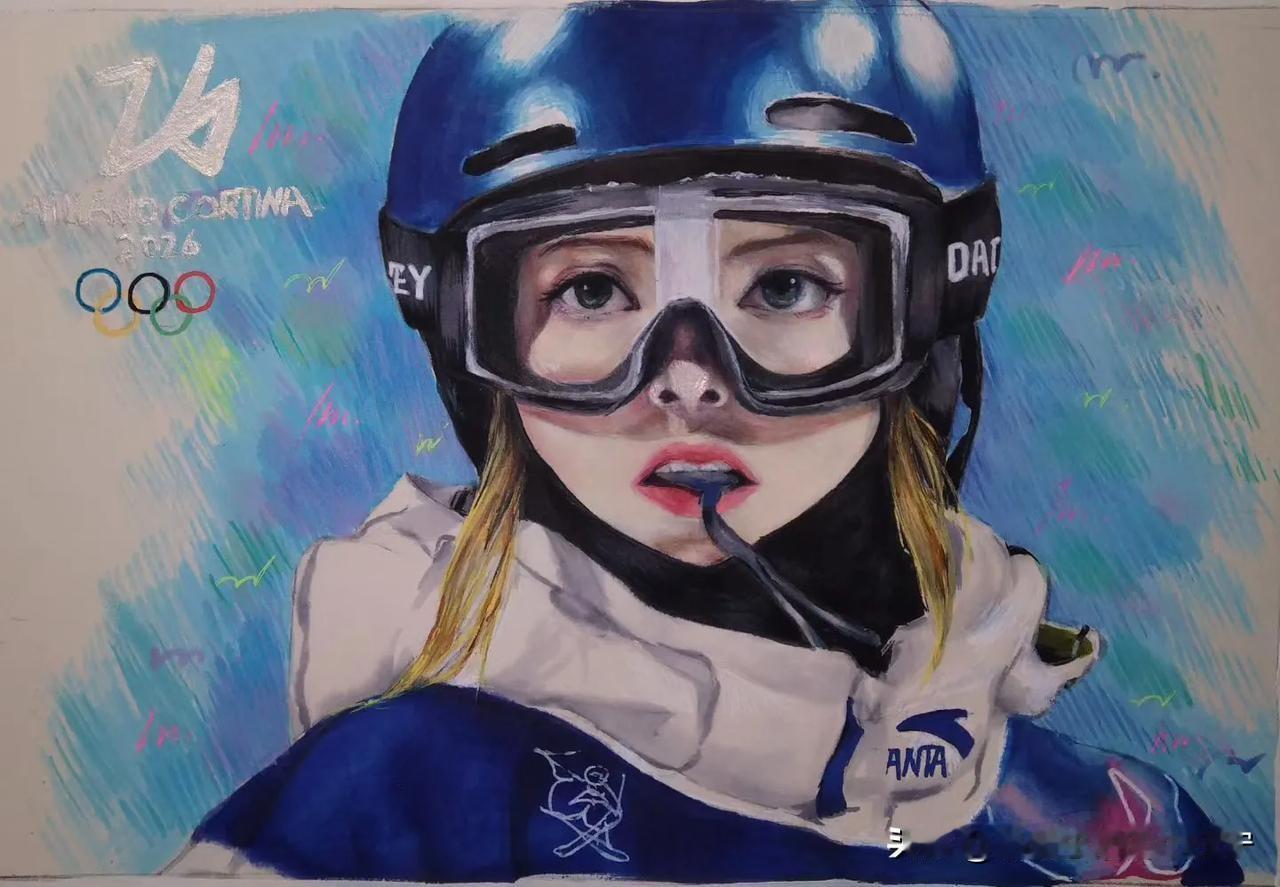 图1是我引用网友的一张图片，是网友家孩子画的，这幅画不但画的像，而且把谷爱凌在比