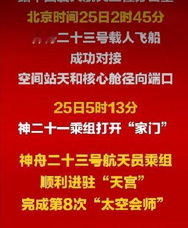 6位航天员会师了！祝福伟大的祖国！