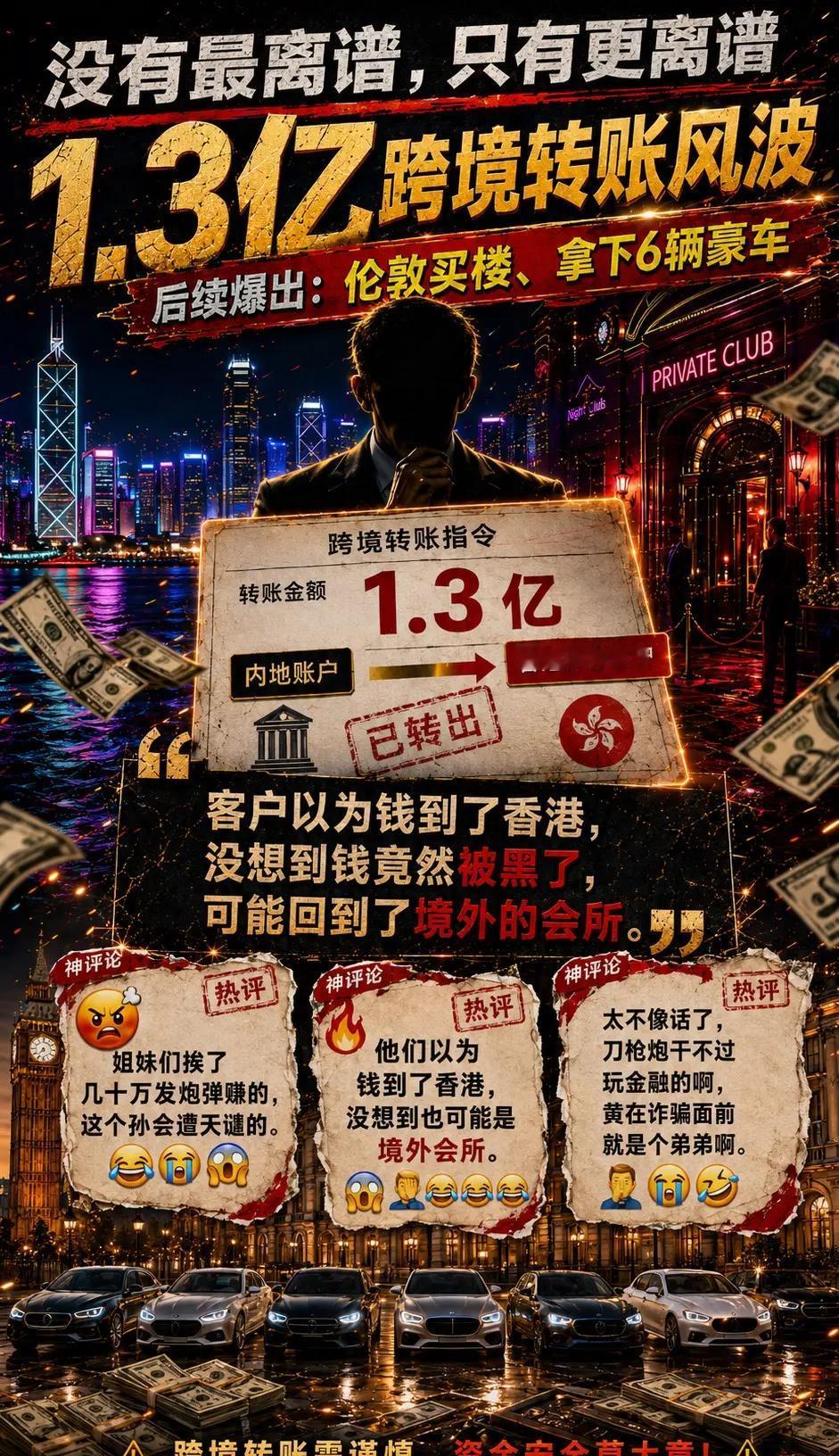 1.3亿跨境转账去哪了？离了个大谱啊。人间观察计划 离谱 瑞银 我要上热门 .3