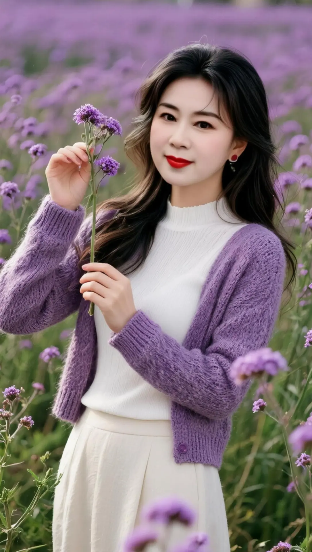 AI紫花田园照 随变ai随便玩