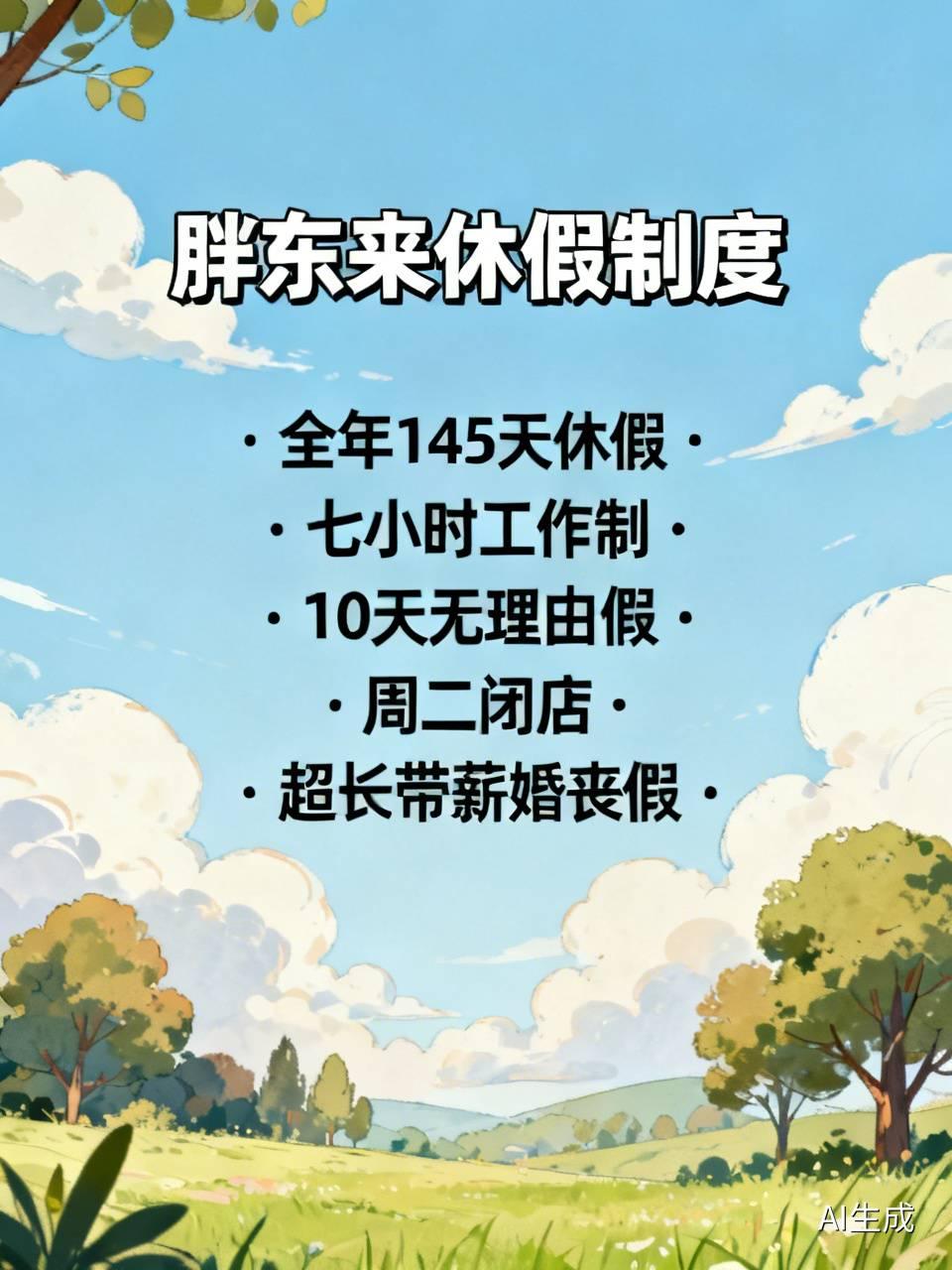 胖东来的休假制度是否值得推广咱们首先来看一看胖东来的休假制度：这套全年合计145