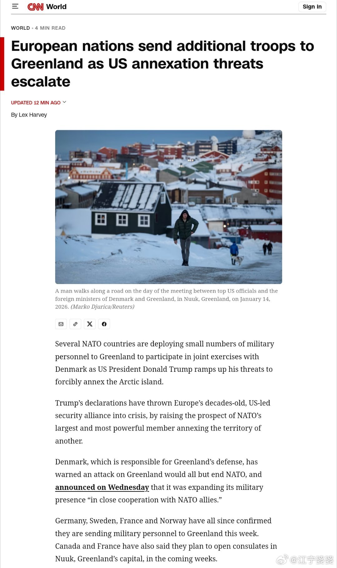 团结的欧洲北约国家已经派出各自的部队准备参加丹麦的军事演习，以此表达团结一致的态