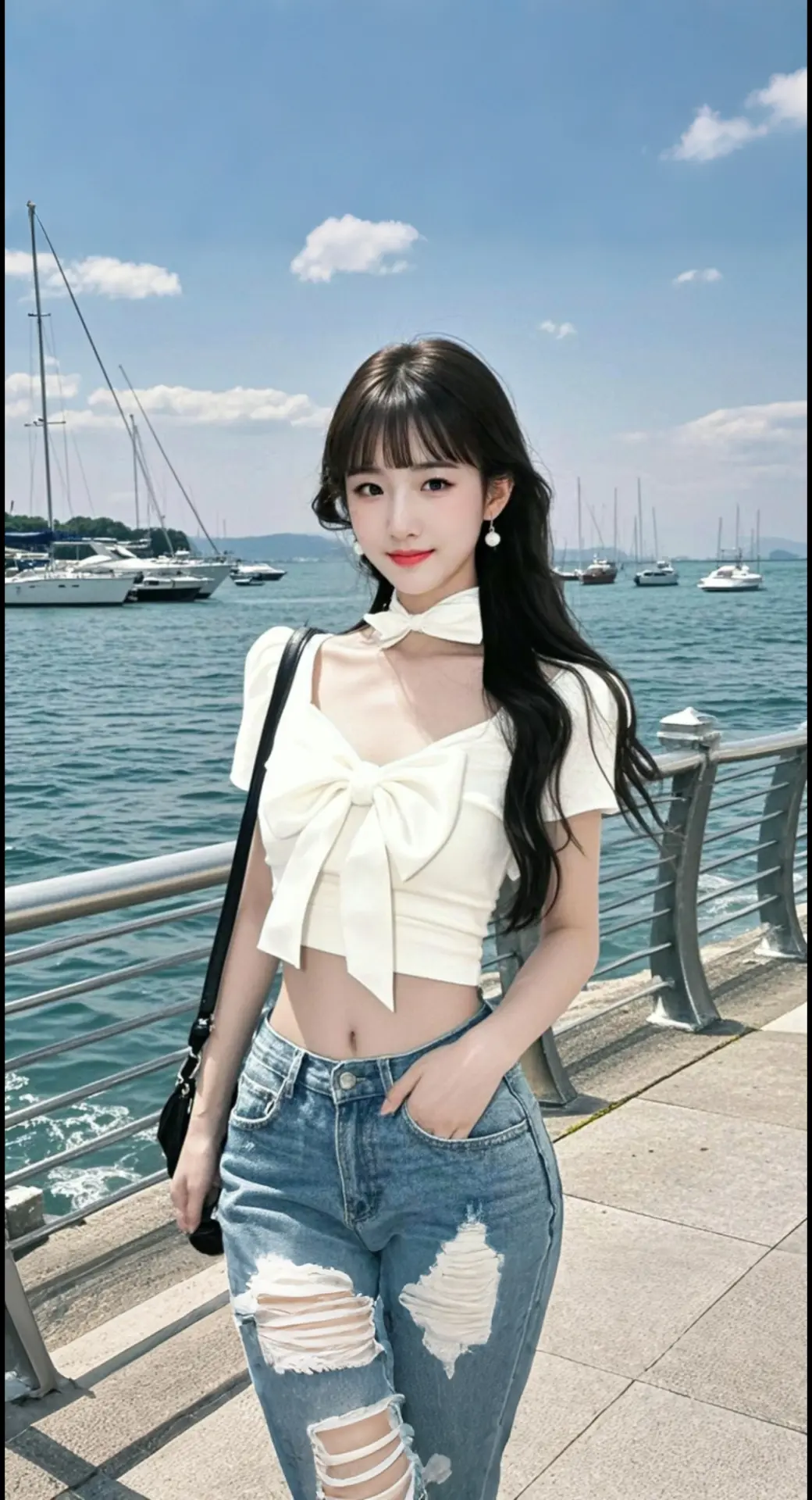 AI扩图 AI海滨倩影