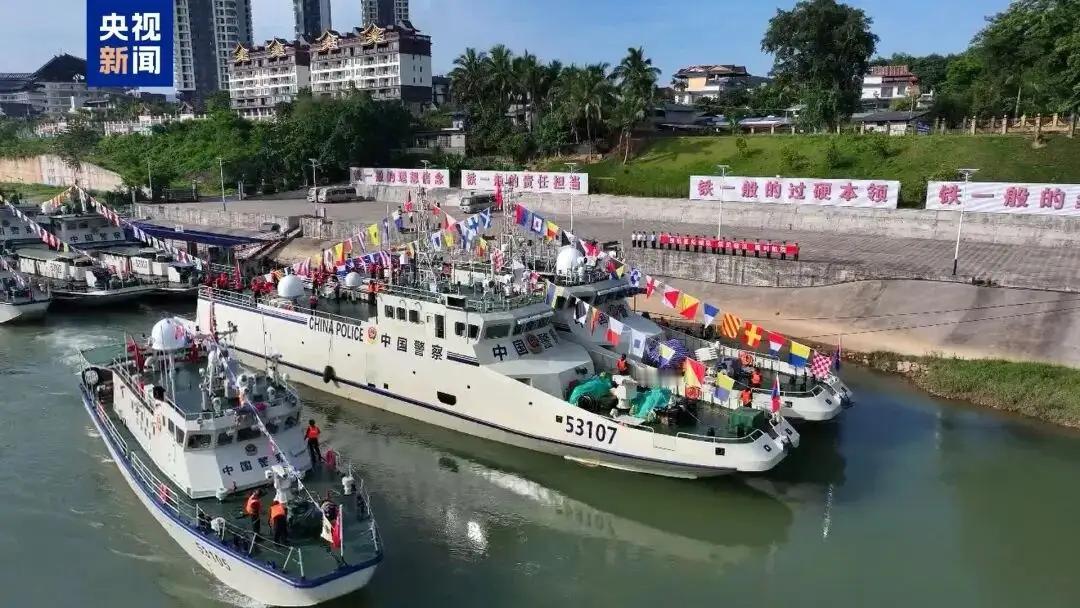 5月18号一大早，西双版纳景哈码头那边动静不小。9点整，中方3艘执法艇直接拉出去