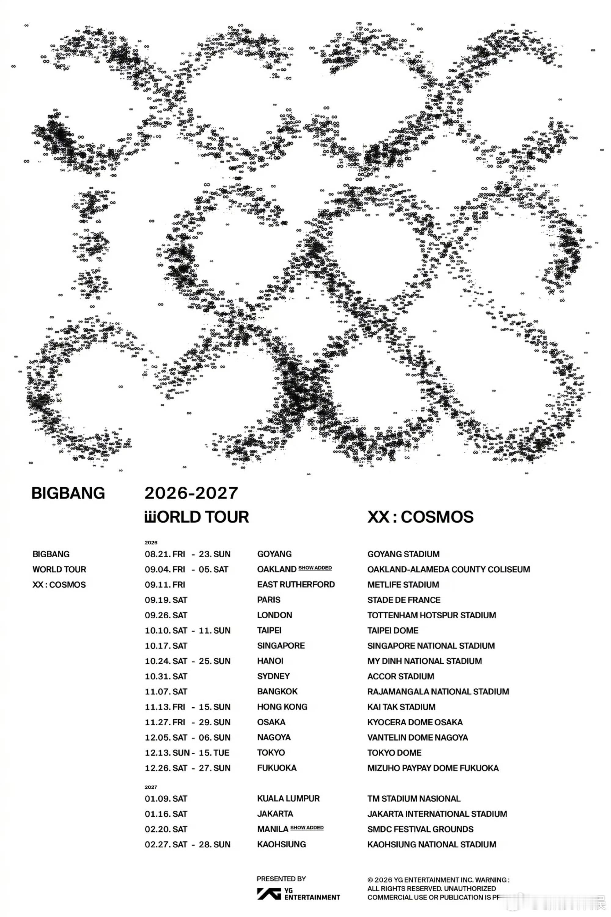 BIGBANG完整体世巡BIGBANGBIGBANG 2026-2027 WOR
