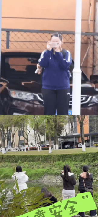 佳佳在拍对面的人，自己拍着拍着就笑了，
今天没有“树透社”，只有“草新社”😁