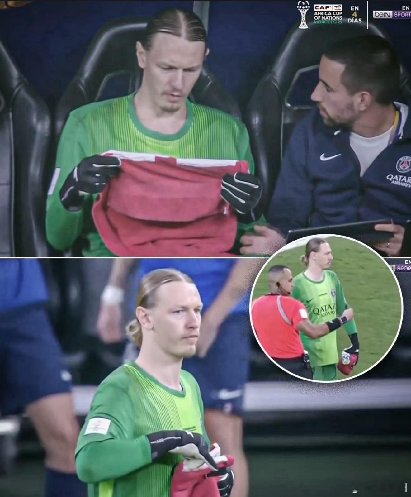 在喝水的瓶身贴上给门将的点球秘笈，这一幕之前我们早已不再陌生。从网上曝光的图片看