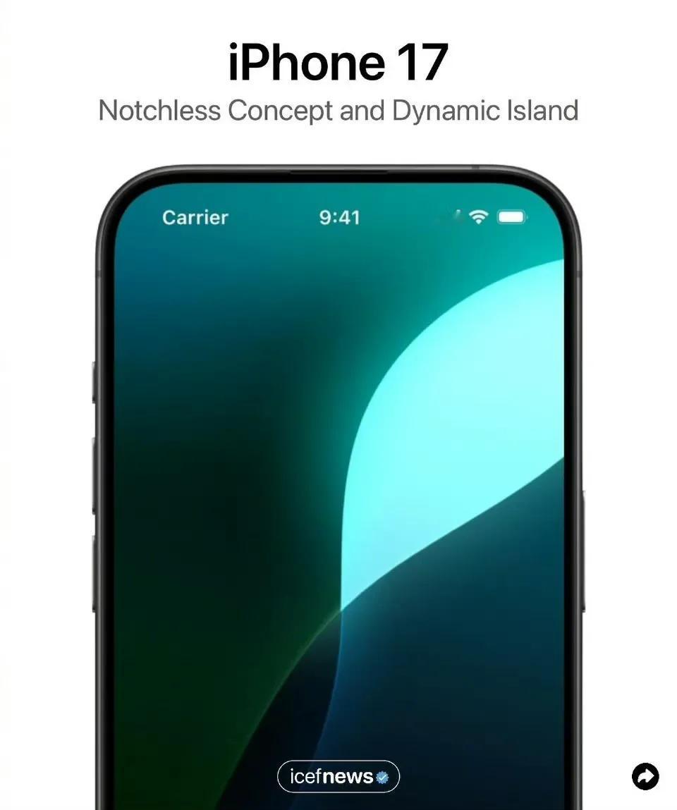 iphone17概念图，前置挖孔都没了，如果能实现那应该大家又要争相模仿了[狗头