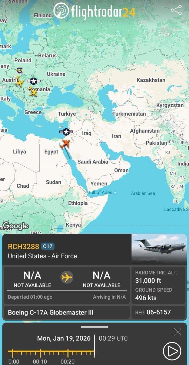 🔻至少有十架 KC-135R 型同温层加油机已离开不同基地，正在部署至中东（西