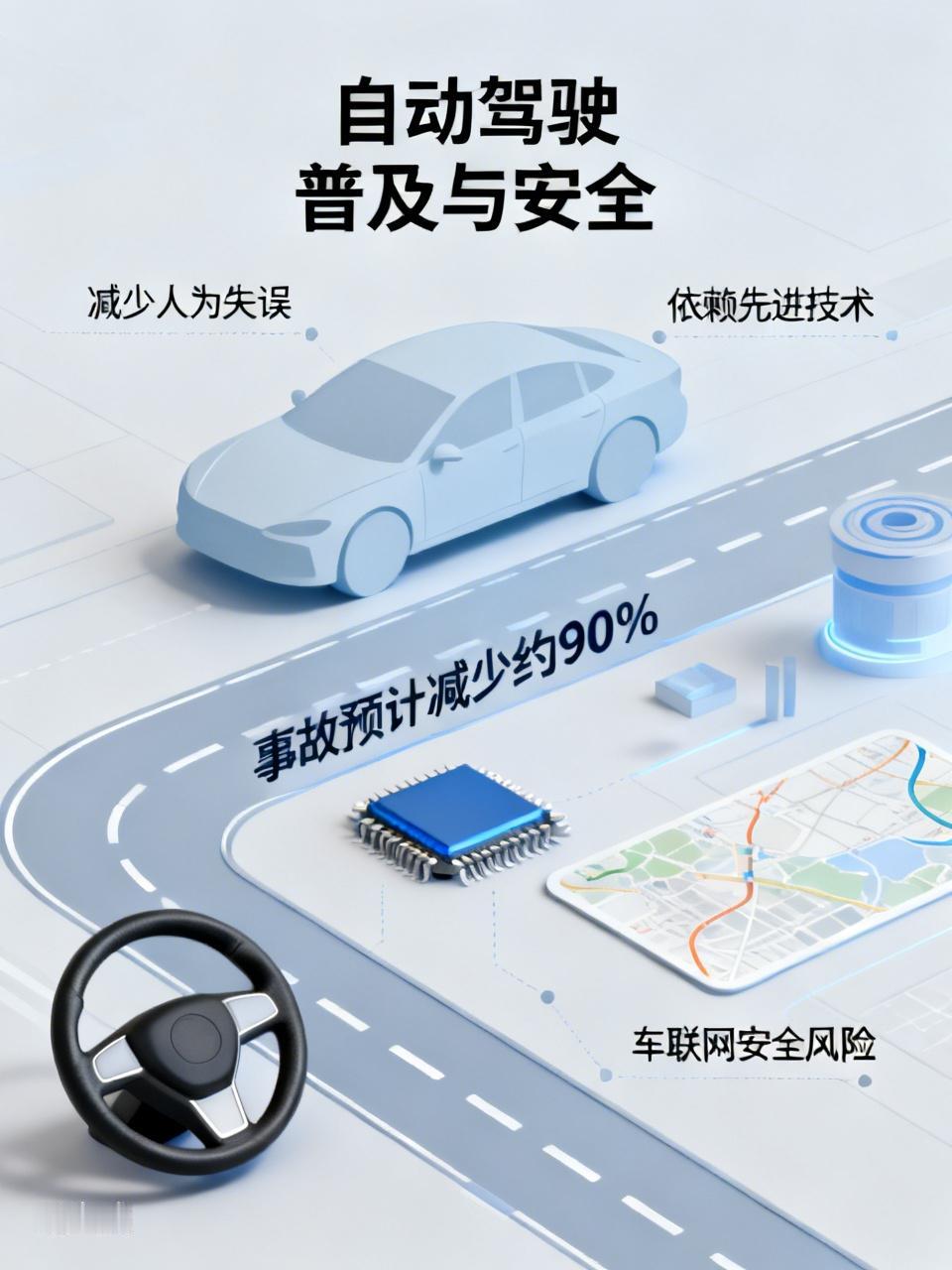自动驾驶普及大概率会减少车祸。全球每年约135万人死于道路交通事故，主要原因是人
