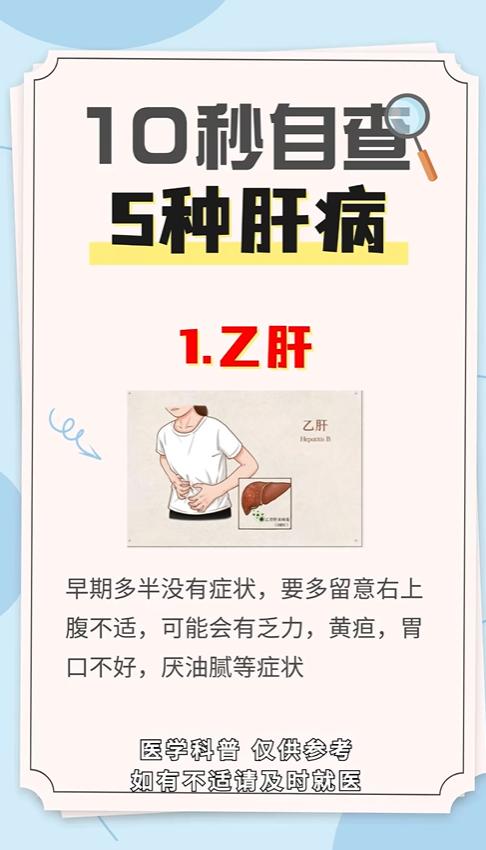 10秒自查5种肝病！看看你有没有？