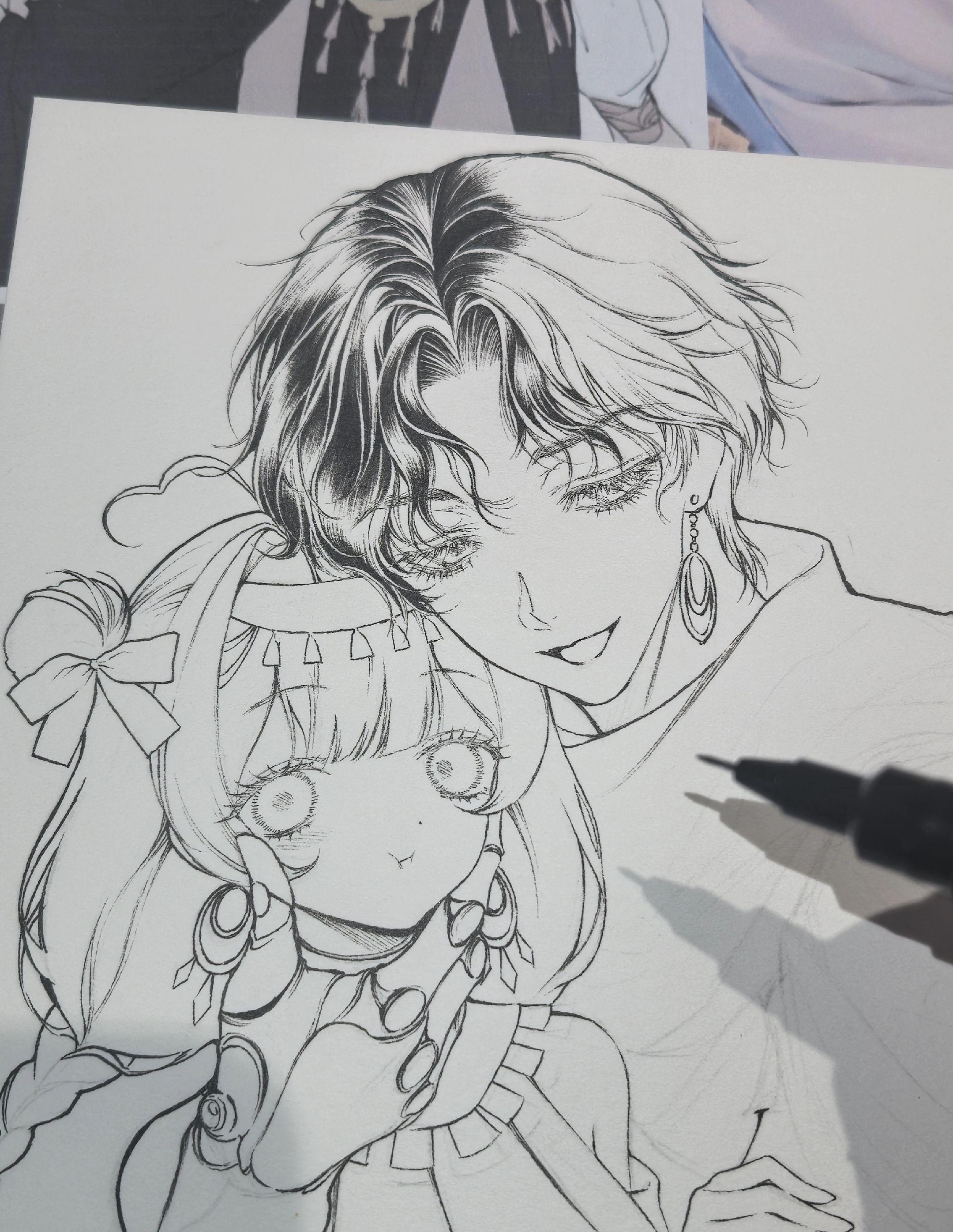 手绘 画画 绘画 绘画过程 稿件展示