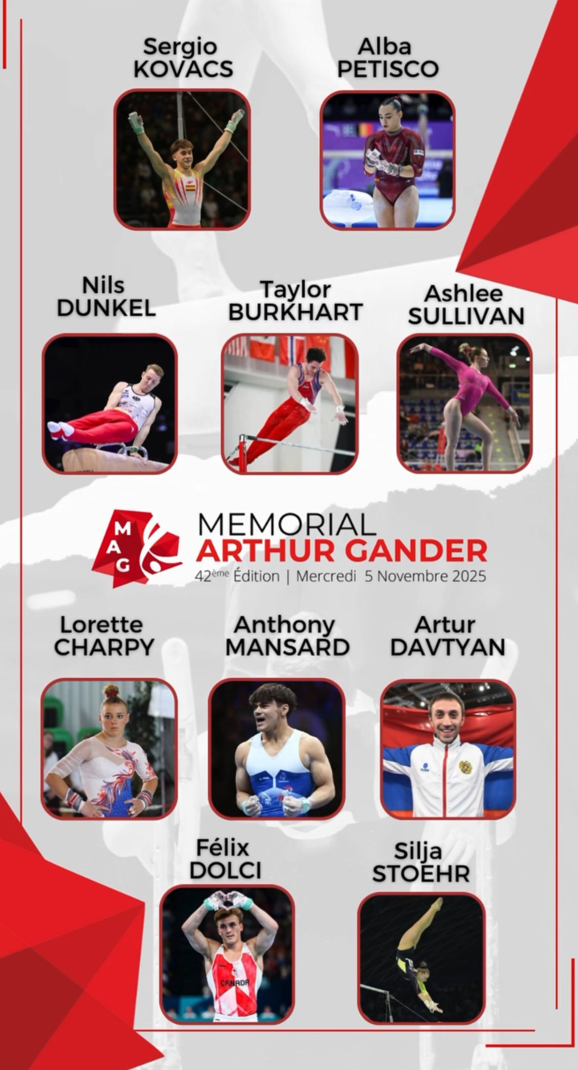 亚瑟甘德纪念赛参赛阵容（11月5日）好好好有些人不比世锦赛跑这来了[二哈][允悲