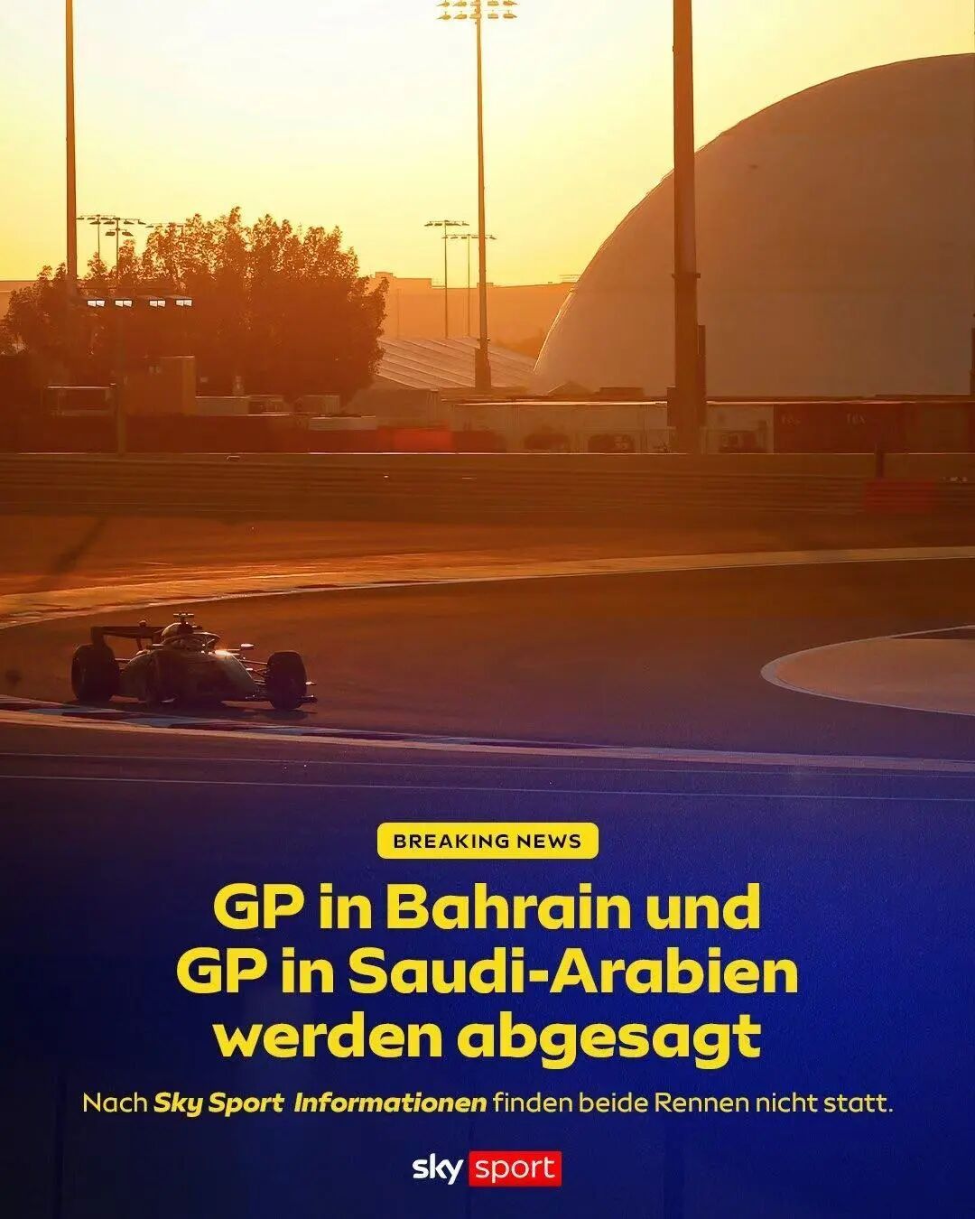 据天空体育消息，由于中东地区军事冲突目前仍在升级，加上没有替代赛道，F1巴林站和