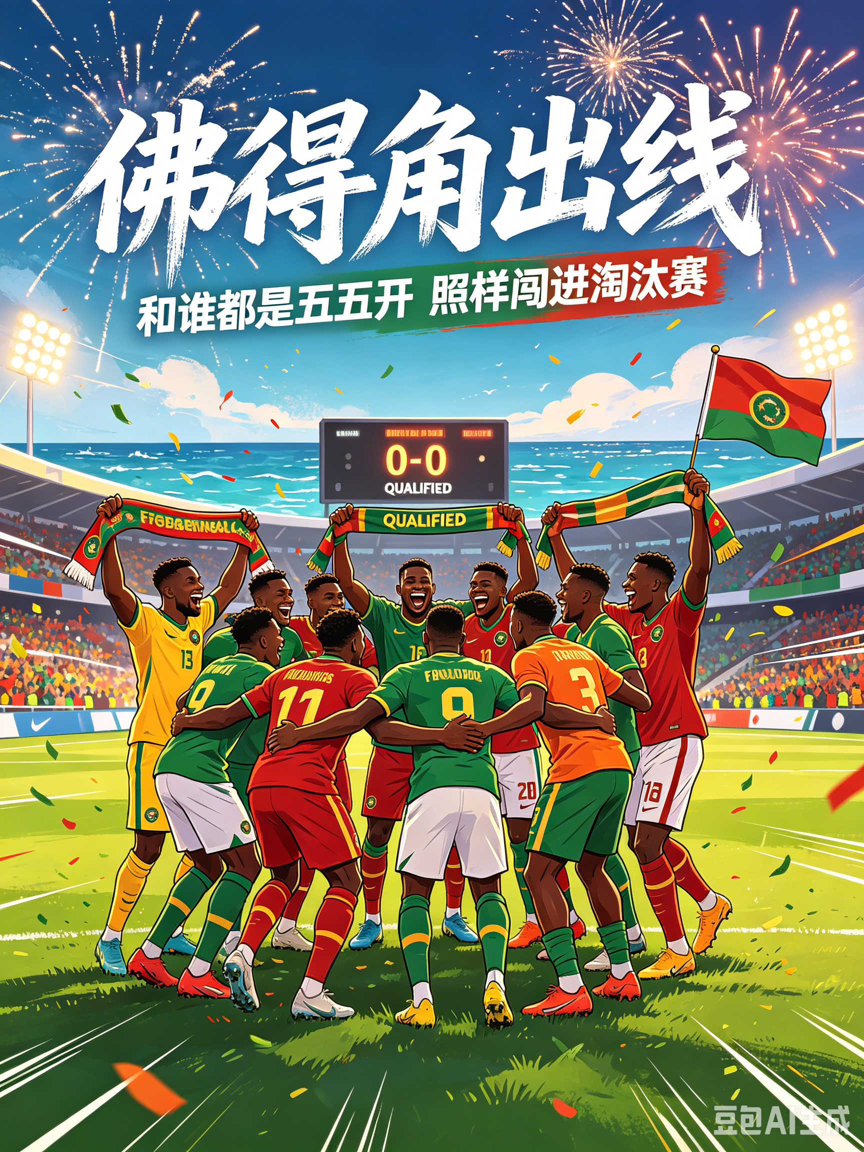 佛得角出线【佛得角0比0沙特，三轮全平出线！网友：佛得角和谁都是五五开】世界杯H