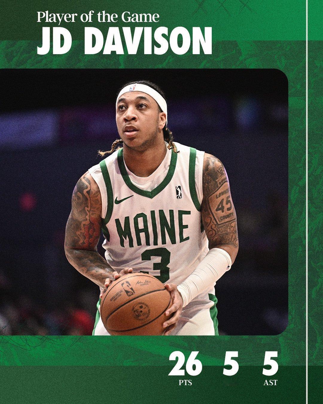 缅因州凯尔特人  Player Of The Game : JD Davison