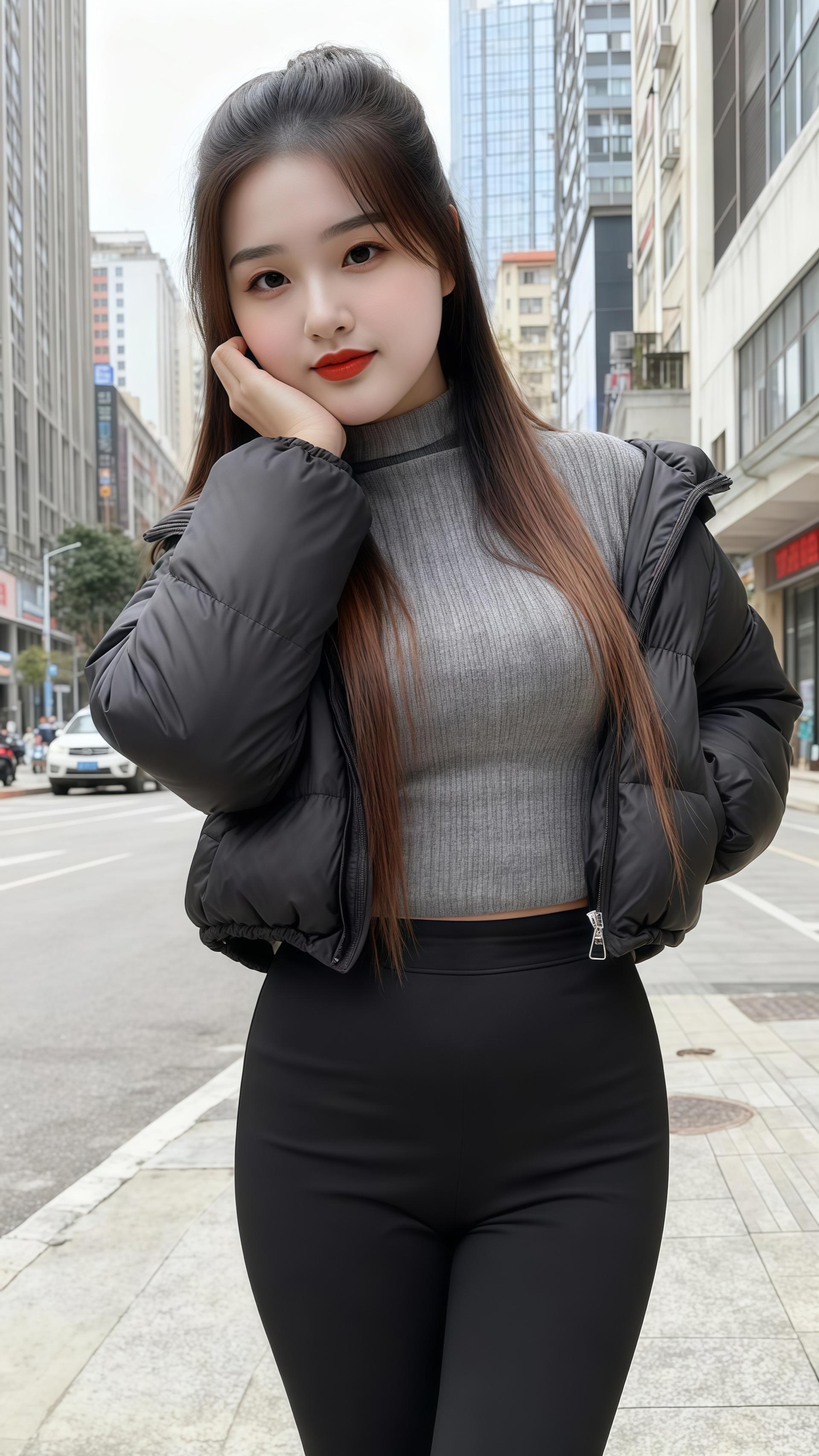 好身材好气质 女神范 街拍小姐姐穿搭 紧身牛仔裤 最美街拍