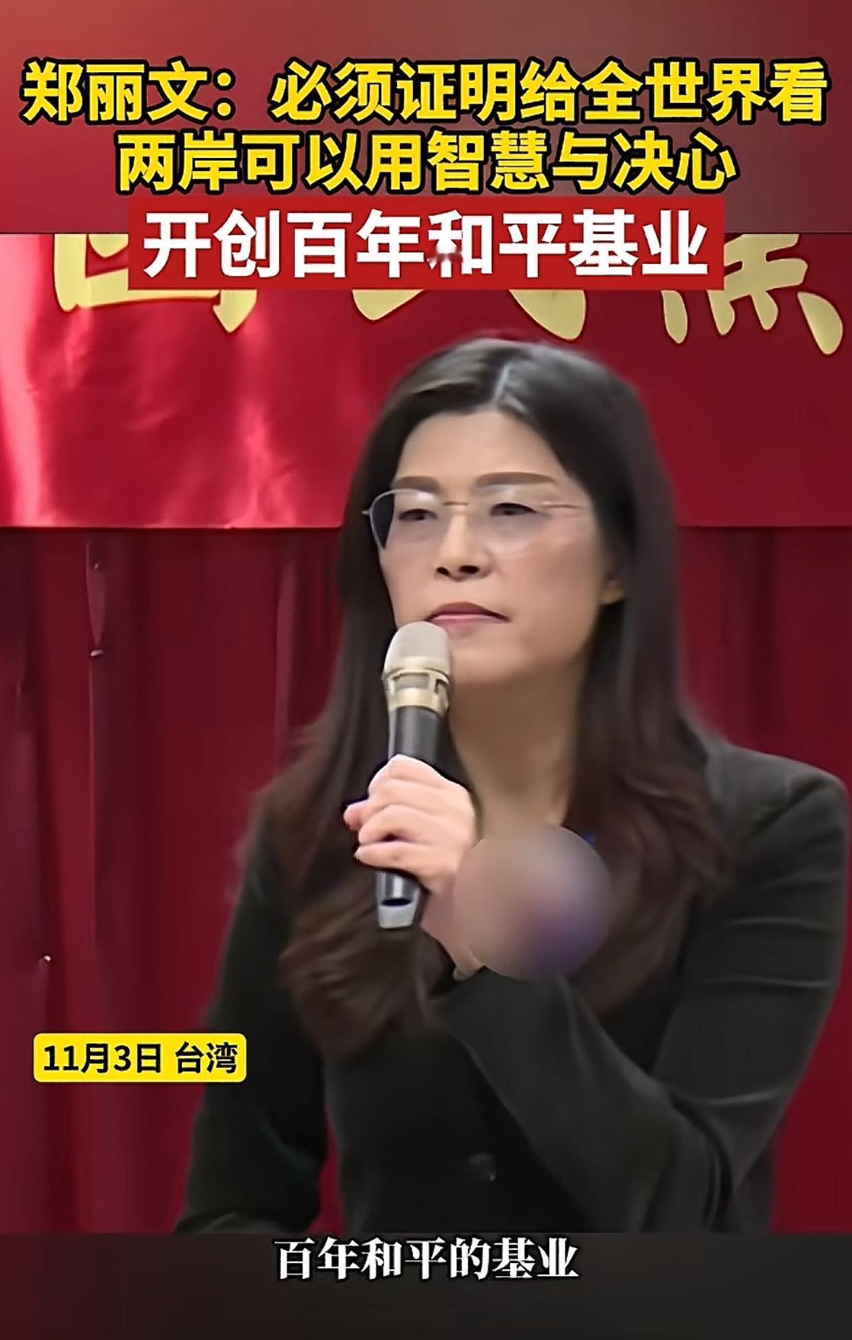 我发现这郑丽文一直在玩文字游戏啊，今天又说什么开创百年和平基业！只提和平，丝毫不