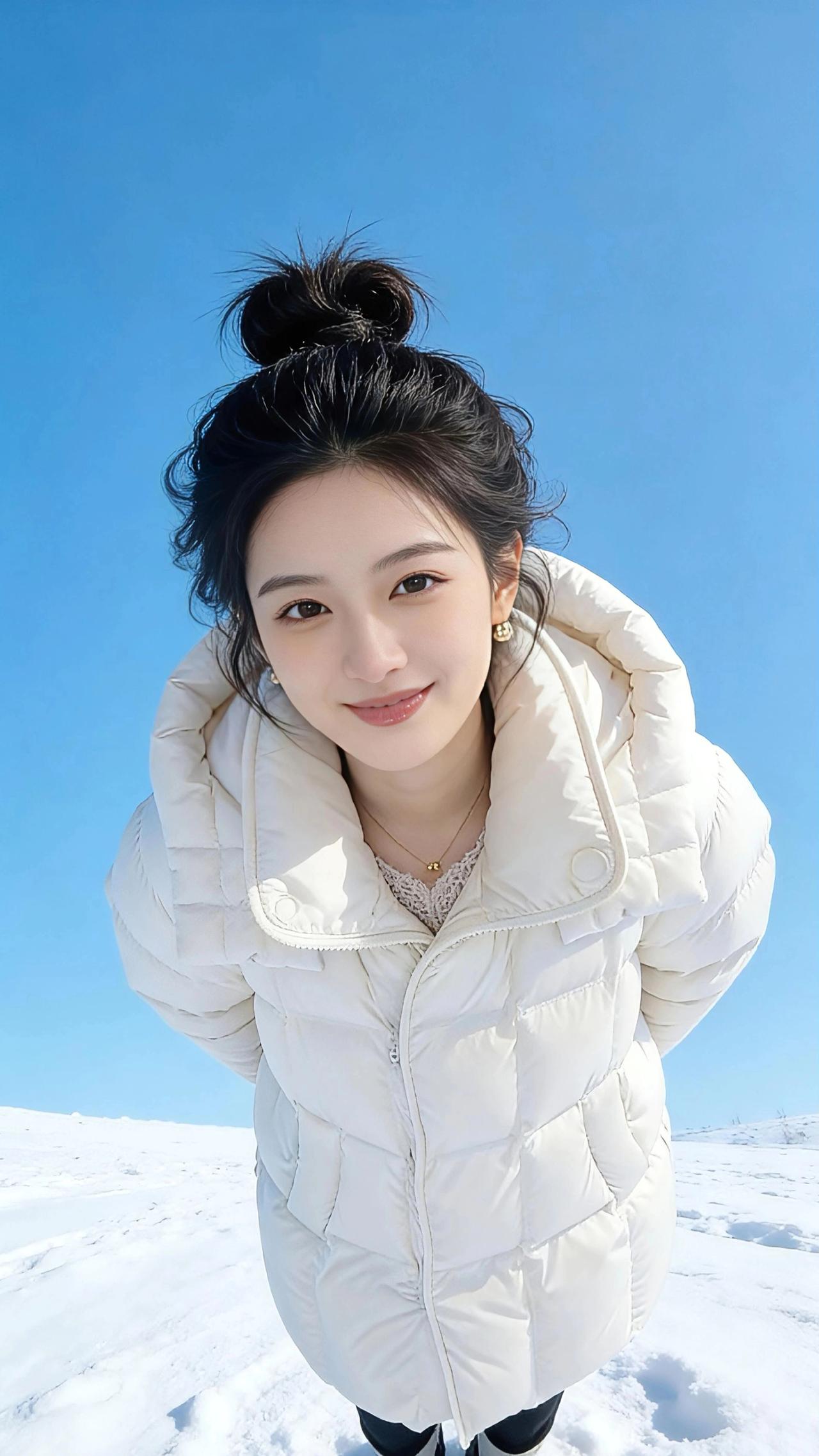 雪日晴空
 
冬日的风掠过雪原，把天空吹成一块澄澈的蓝玉，不见一丝云絮。我裹着蓬